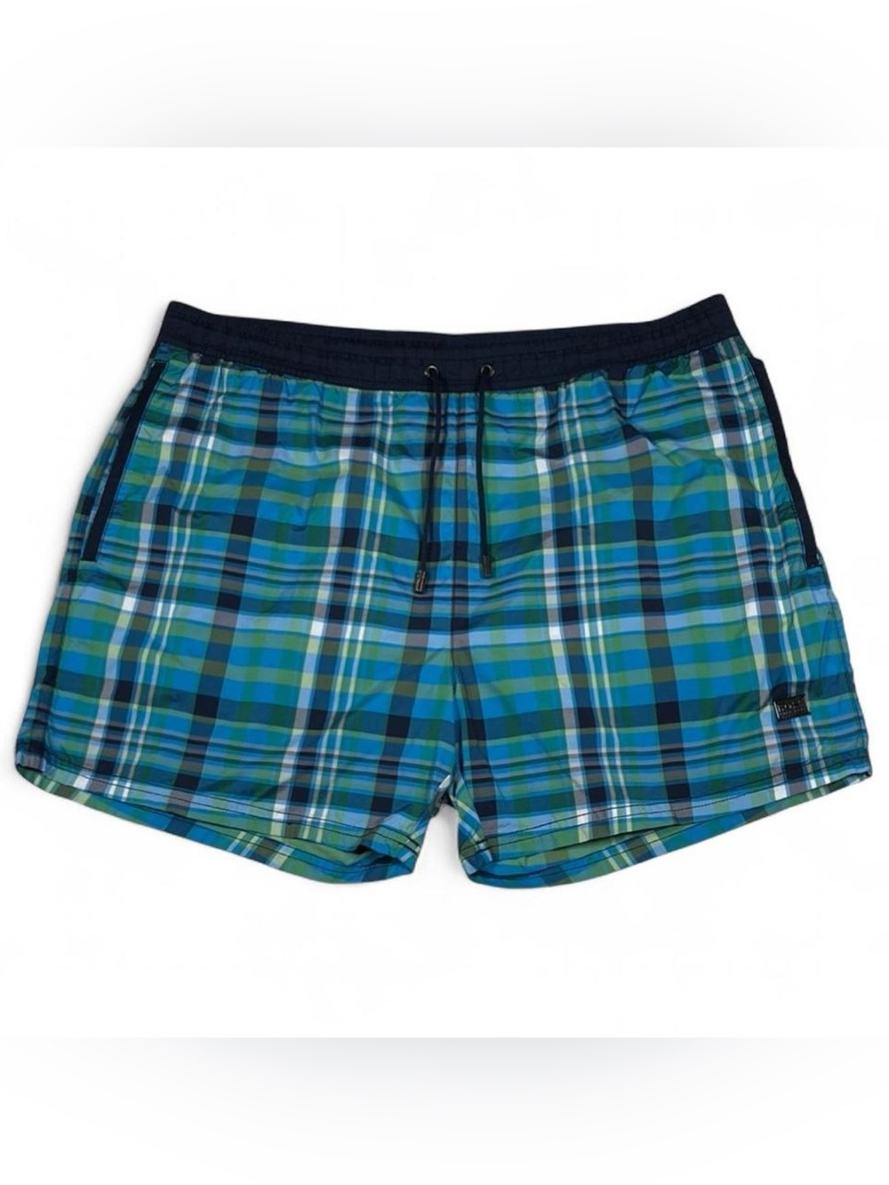 NWOT! Hugo Boss Catshark Blue & Green Plaid Swim Trunks Men’s Size M Shorts